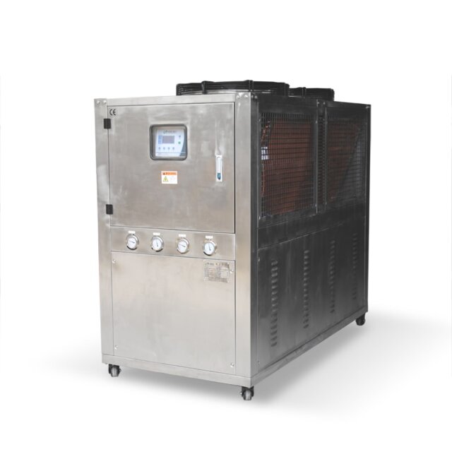 20A kotak stainless steel chiller air berpendingin udara sisi kanan depan Chiller Ketahanan Korosi berpendingin udara